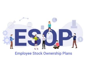 Graphic of Employees working around ESOP Stock